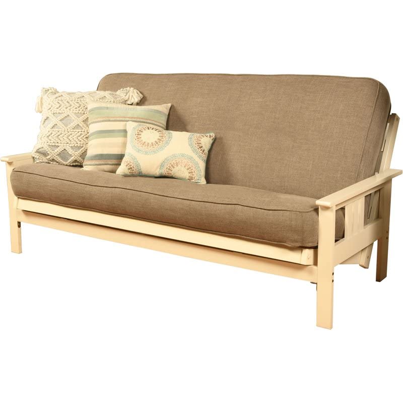 Kodiak Furniture Monterey Antique White Sofa with Stone Gray Fabric Mattress