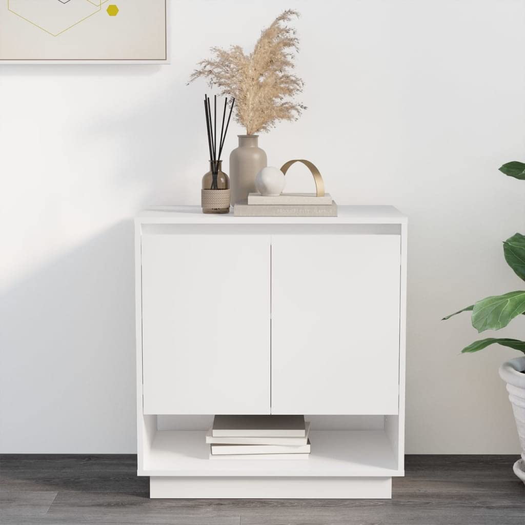 vidaXL Sideboard White 27.6&quot;x16.1&quot;x29.5&quot; Engineered Wood