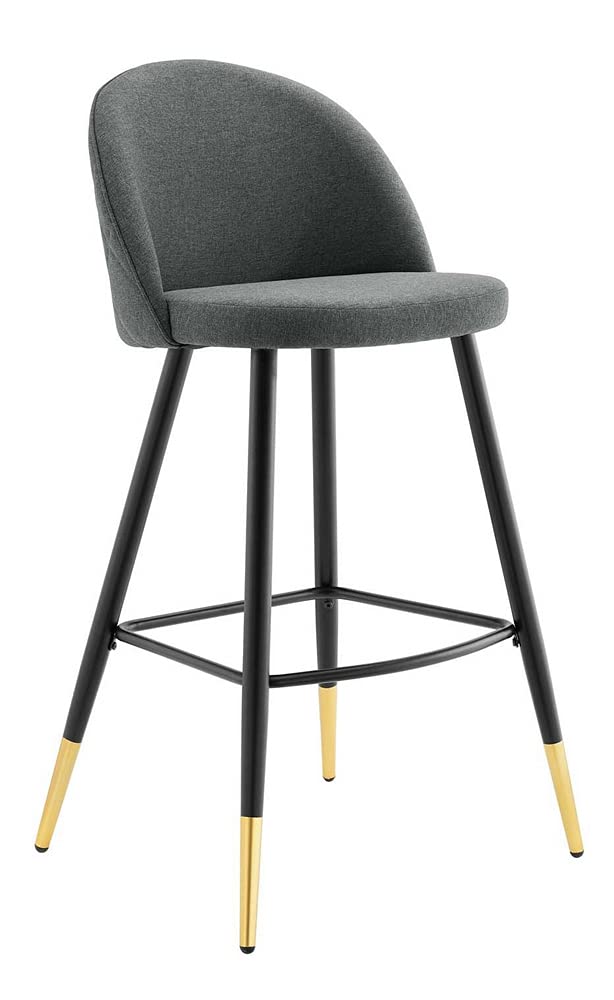 Modway Cordial Fabric Upholstered Dining Bar Stools in Gray - Set of 2