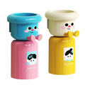 Cute Cartoon Toothbrush Holder Cups | Cool Boy & Luck Girl Design | Set of 2 Bathroom Accessories for Kids & Family