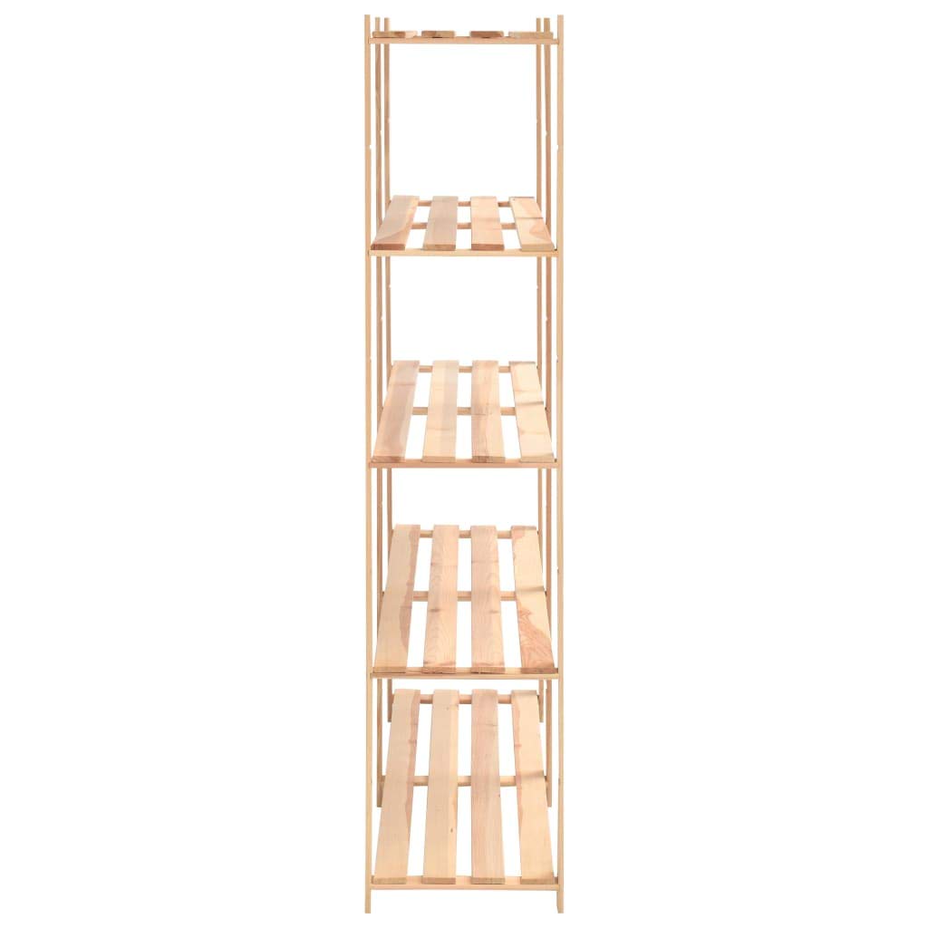 vidaXL Solid Pinewood 5-Tier Storage Rack - 66.9&quot;x15&quot;x66.9&quot;, Perfect for Kitchen, Laundry Room, Basement, Office & Garage, Easy to Assemble, Maximum Load 1102.3 lb, Beige