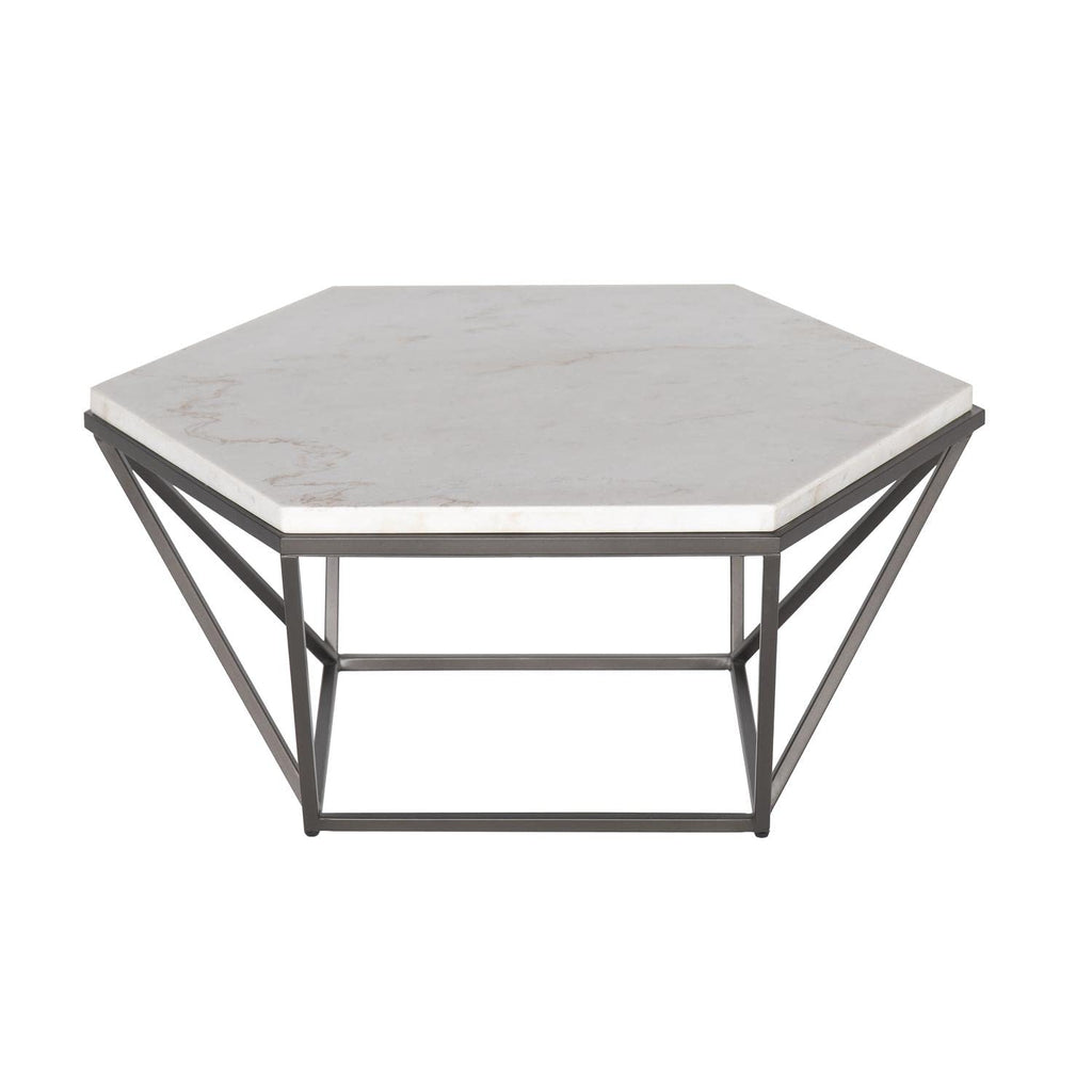 Steve Silver Co Corvus White Marble Top Coffee Table
