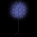 vidaXL Cherry Blossom Christmas Tree with 120 Blue LED Lights, 5 ft Indoor/Outdoor Decorative Tree with Stable Metal Base & 8 Function Adapter