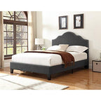 Wallace & Bay Kirby Upholstered Bed with Nailhead, Full, Dark Gray