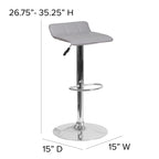 Flash Furniture Carmel Series 24" High Transitional Walnut Counter Height Stool With Nail Trim In Black Leathersoft