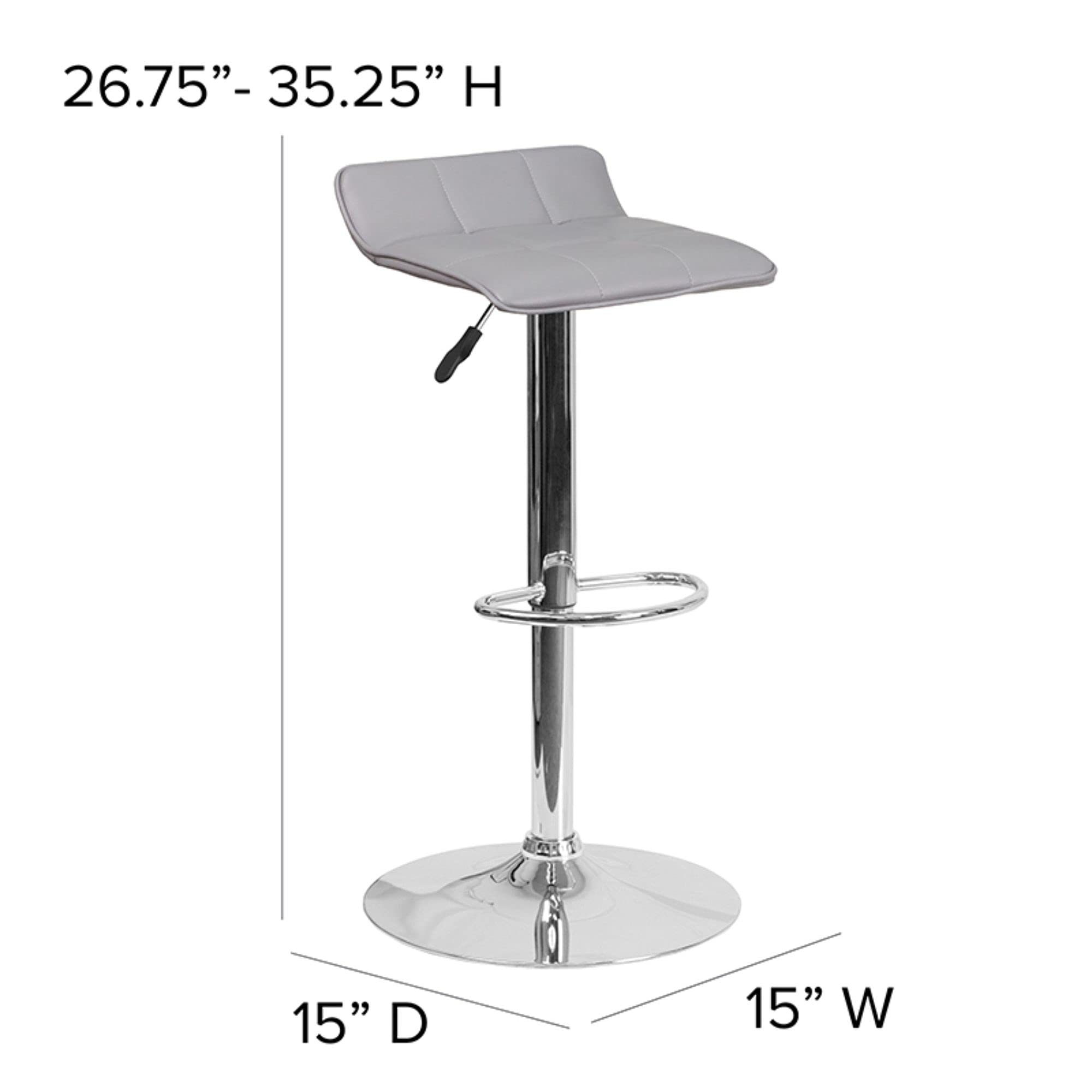 Flash Furniture Carmel Series 24" High Transitional Walnut Counter Height Stool With Nail Trim In Black Leathersoft