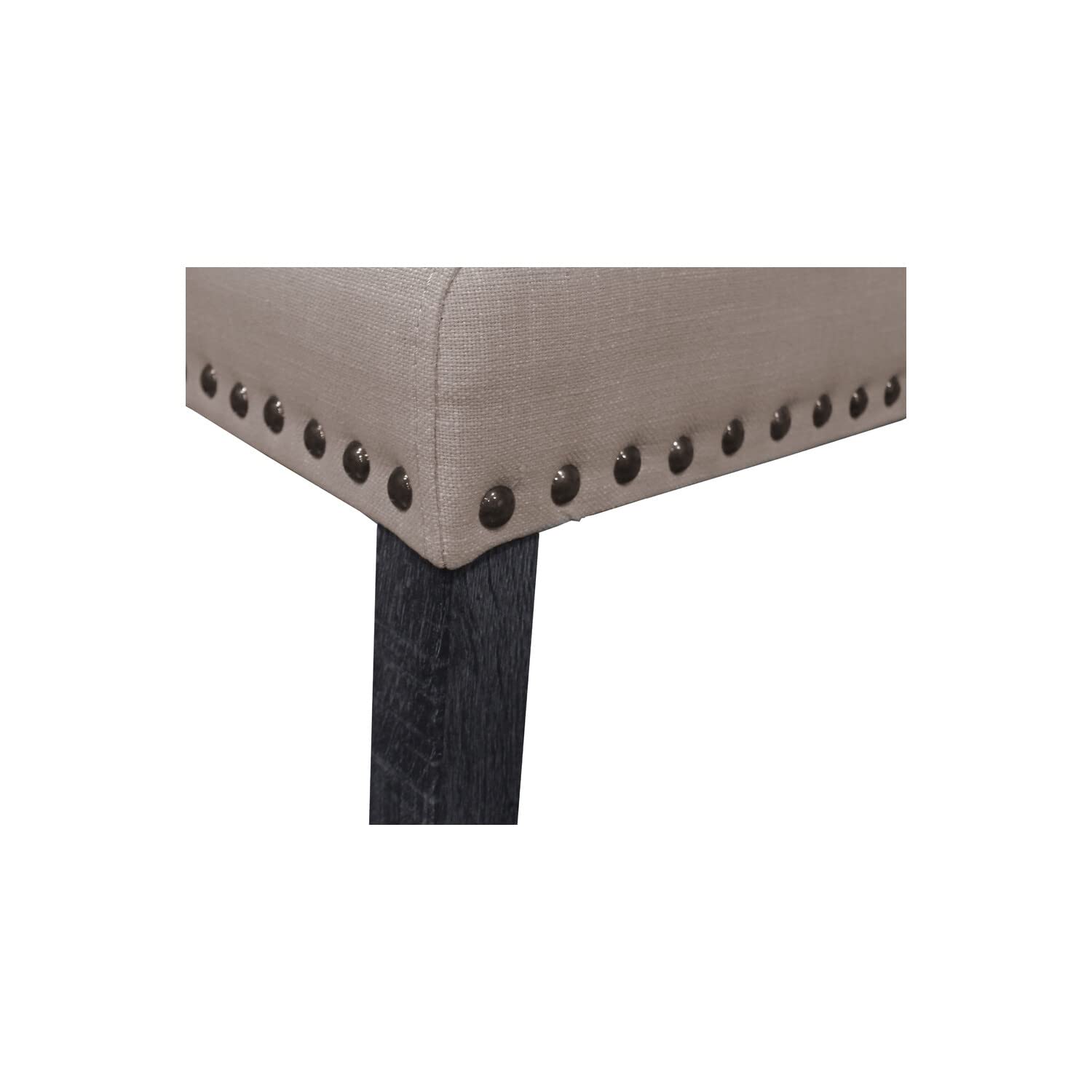 Best Master Linen Fabric Dining Side Chair In Antique Gray/Natural (Set Of 2)