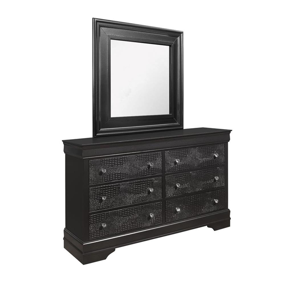 Global Furniture Usa Pompei Gray Finish Dresser, Metallic Grey