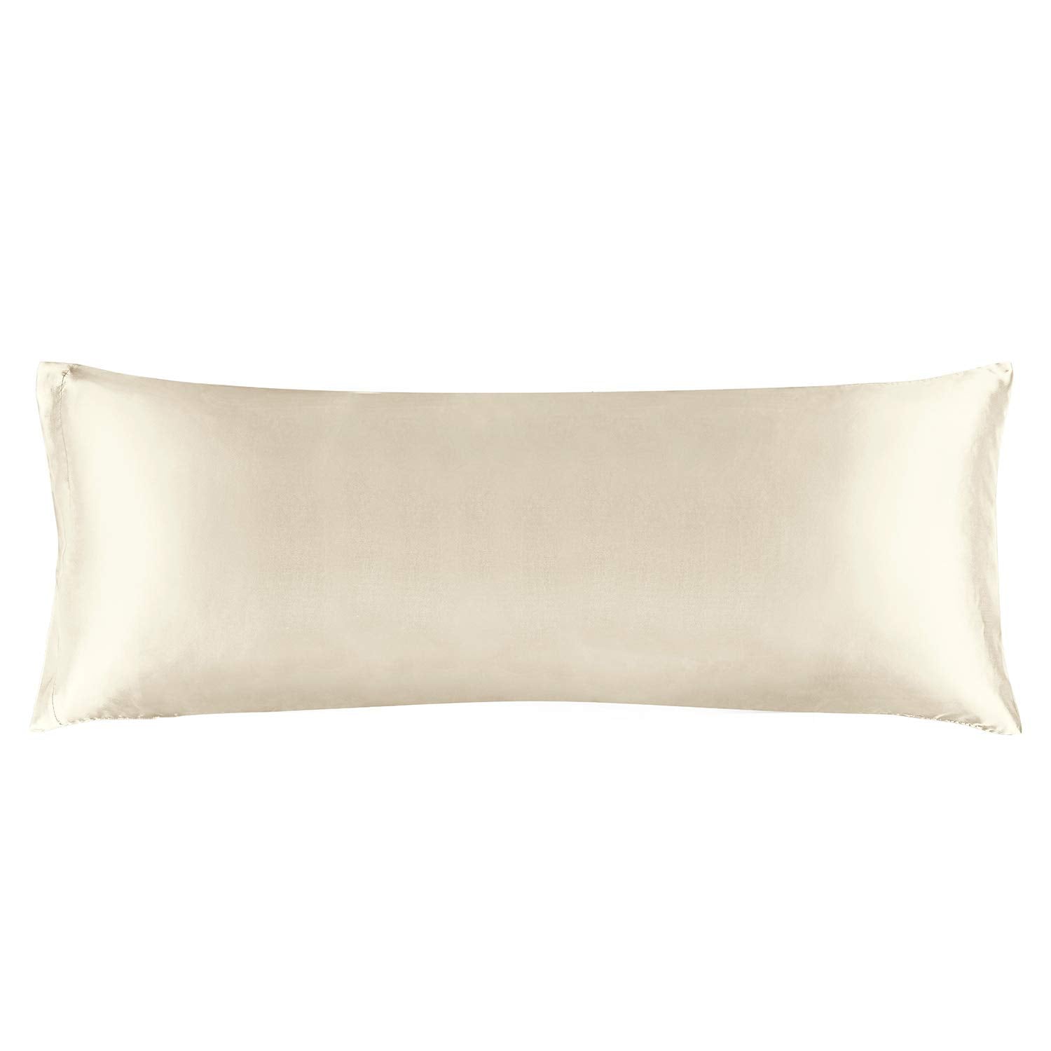 Bedelite Satin Silk Body Pillow Pillowcase For Hair And Skin, Premium And Silky Beige Long Body Pillow Case Cover 20X54 With Env