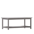 Flash Furniture Charlestown Two Tiered Commercial Grade Adirondack Coffee Table - Gray Finish Poly Resin Wood - All-Weather - Slatted Shelf Design,Grey