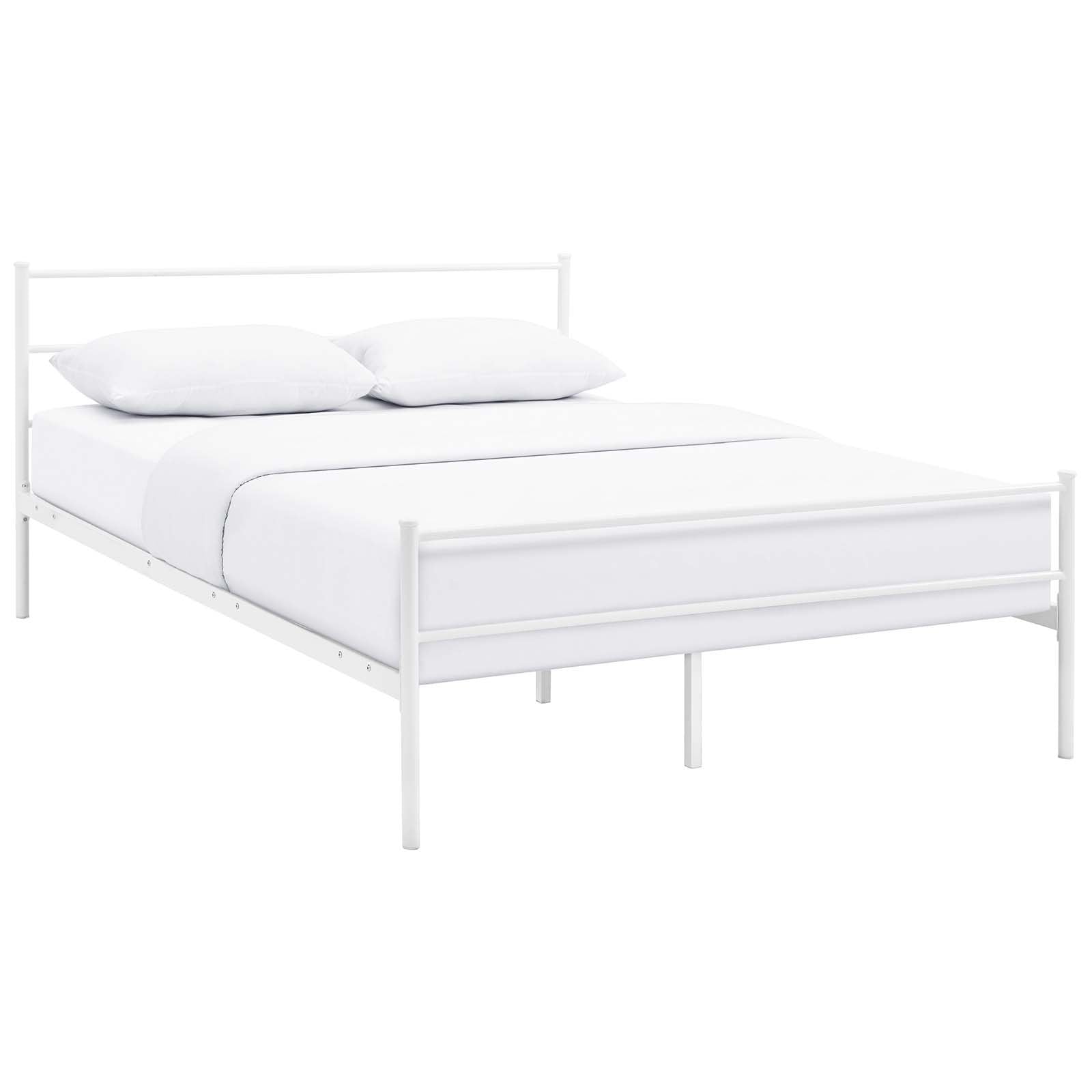 Modway Alina Queen Size Platform Bed Frame With Headboard In White