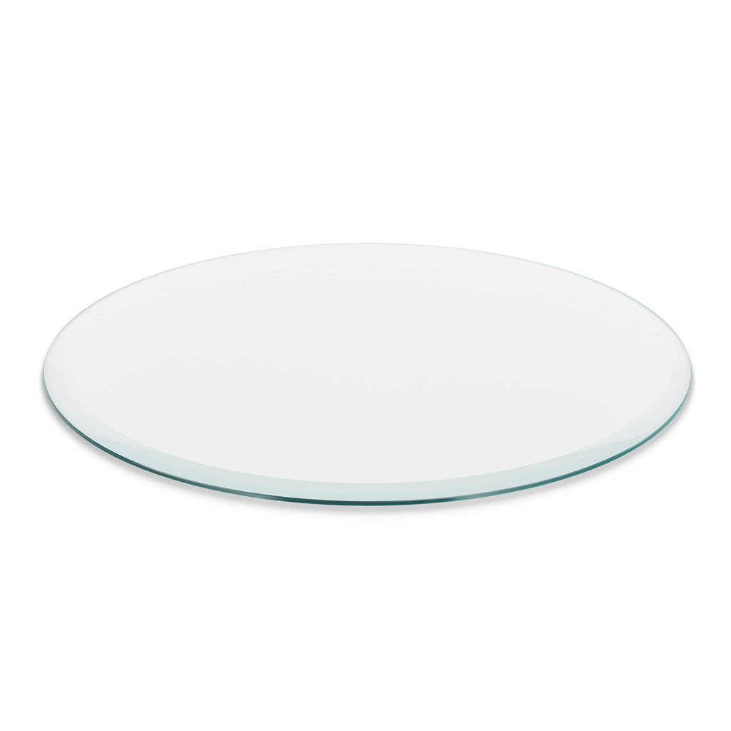 Better Bevel 18' Inch Round Glass Table Top | Tempered Glass Protector | Anti-Slip Pads/Bumpers | Coffee, Dining Table