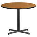 Flash Furniture Graniss 36'' Round Natural Laminate Table Top with 30'' x 30'' Table Height Base