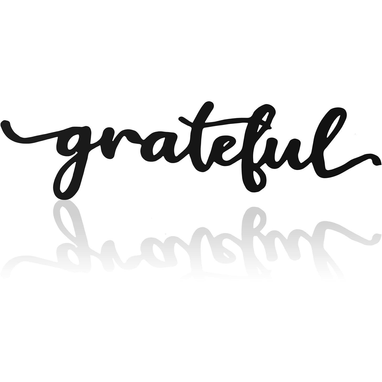 Hotop Metal Wall Decor Rustic Letter Signs Black Wall Art Hanging Word Cutout Decoration for Home (Grateful Style)