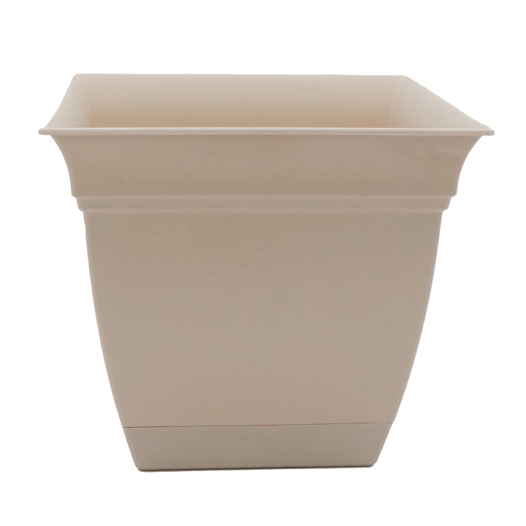The Hc Companies 12 Inch Eclipse Square Planter With Saucer - Indoor Outdoor Plant Pot For Flowers, Vegetables, And Herbs, Cotta