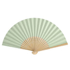 Sl Crafts 50Pcs Paper Hand Fan With Organza Bags Bamboo Handheld Folding Fan Decorative Paper Fan Wedding Party Favors (Light Gr
