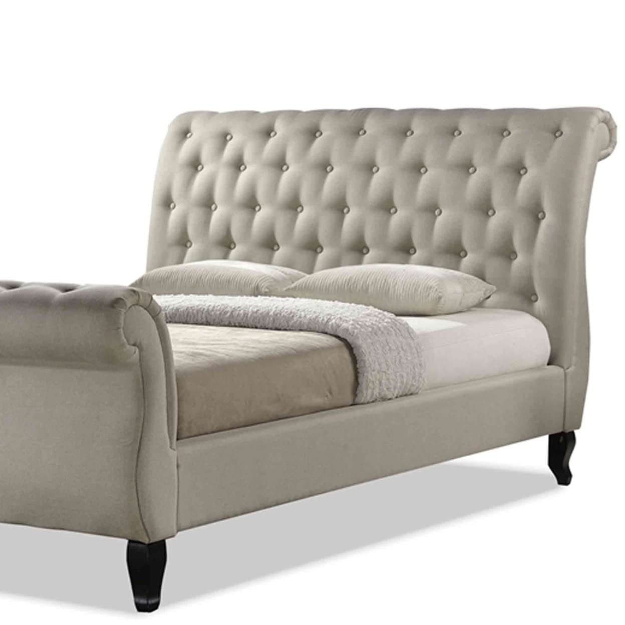 Baxton Studio Arran Linen Platform Bed