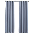 vidaXL Blackout Curtains with Rings - Gray - 54"x95" - Fabric Material - Ideal for Living Room, Bedroom, Office - Machine Washable - Blocks up to 95% Light