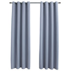 vidaXL Blackout Curtains with Rings - Gray - 54"x95" - Fabric Material - Ideal for Living Room, Bedroom, Office - Machine Washable - Blocks up to 95% Light