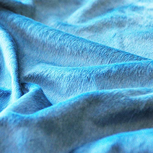 HomeRoots Cowhide, Microsuede 72' x 84' Sky Blue, Cowhide - Rug