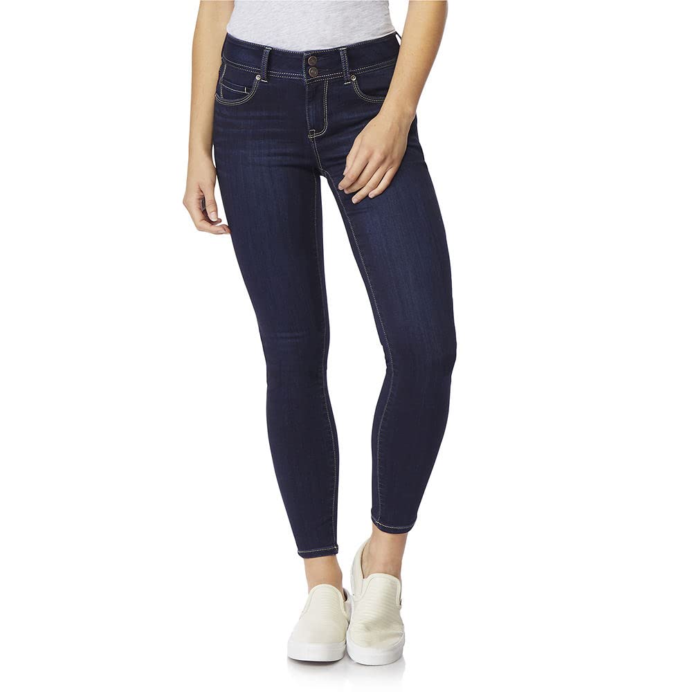Wallflower Womens Ultra Skinny Mid-Rise Insta Soft Juniors Jeans (Standard And Plus), Castle, 5 Long
