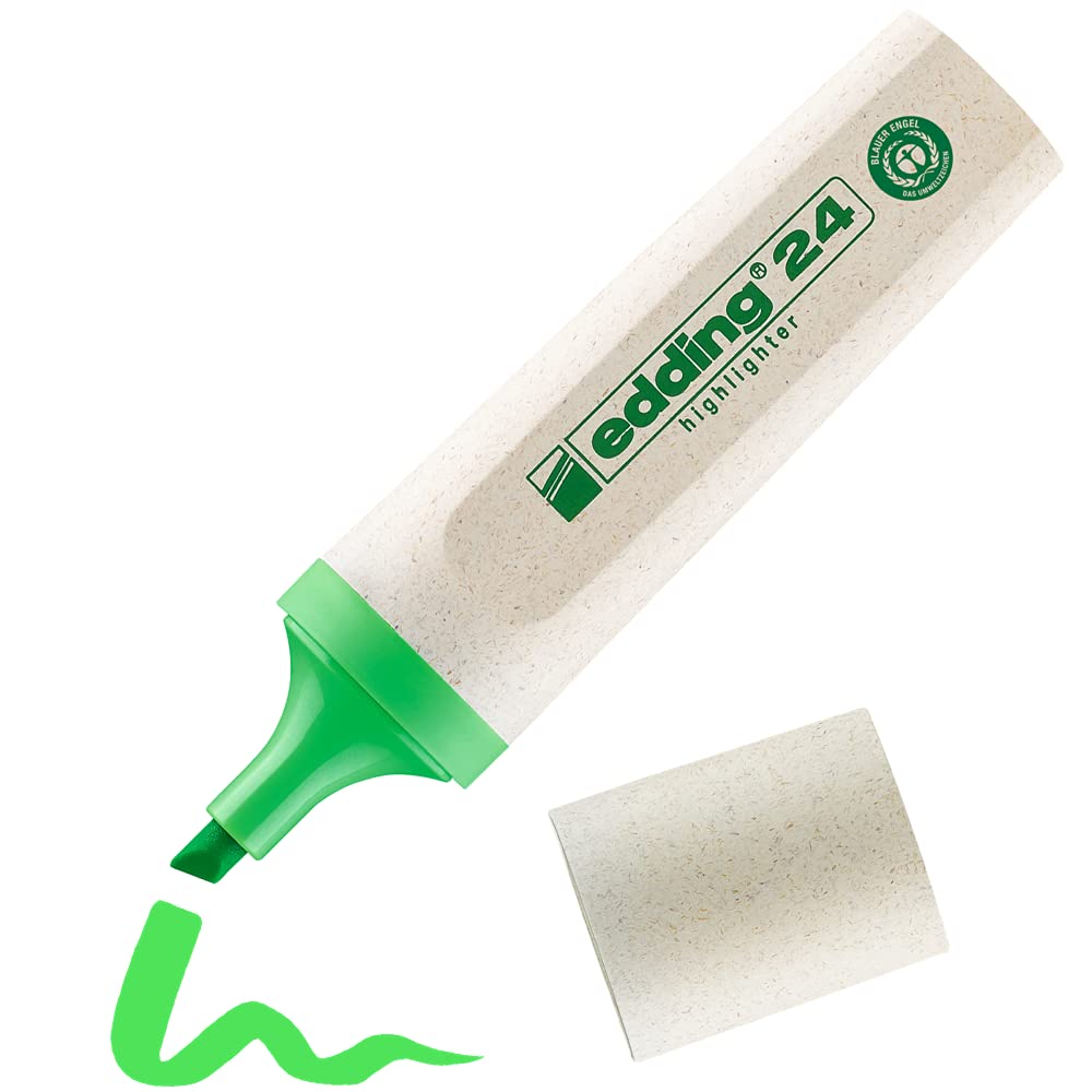 Edding 24 Ecoline Highlighter - Lightgreen - 1 Highlighter - Chisel Nip 2-5 Mm - For Quick And Easy Marking And Highlighting Of