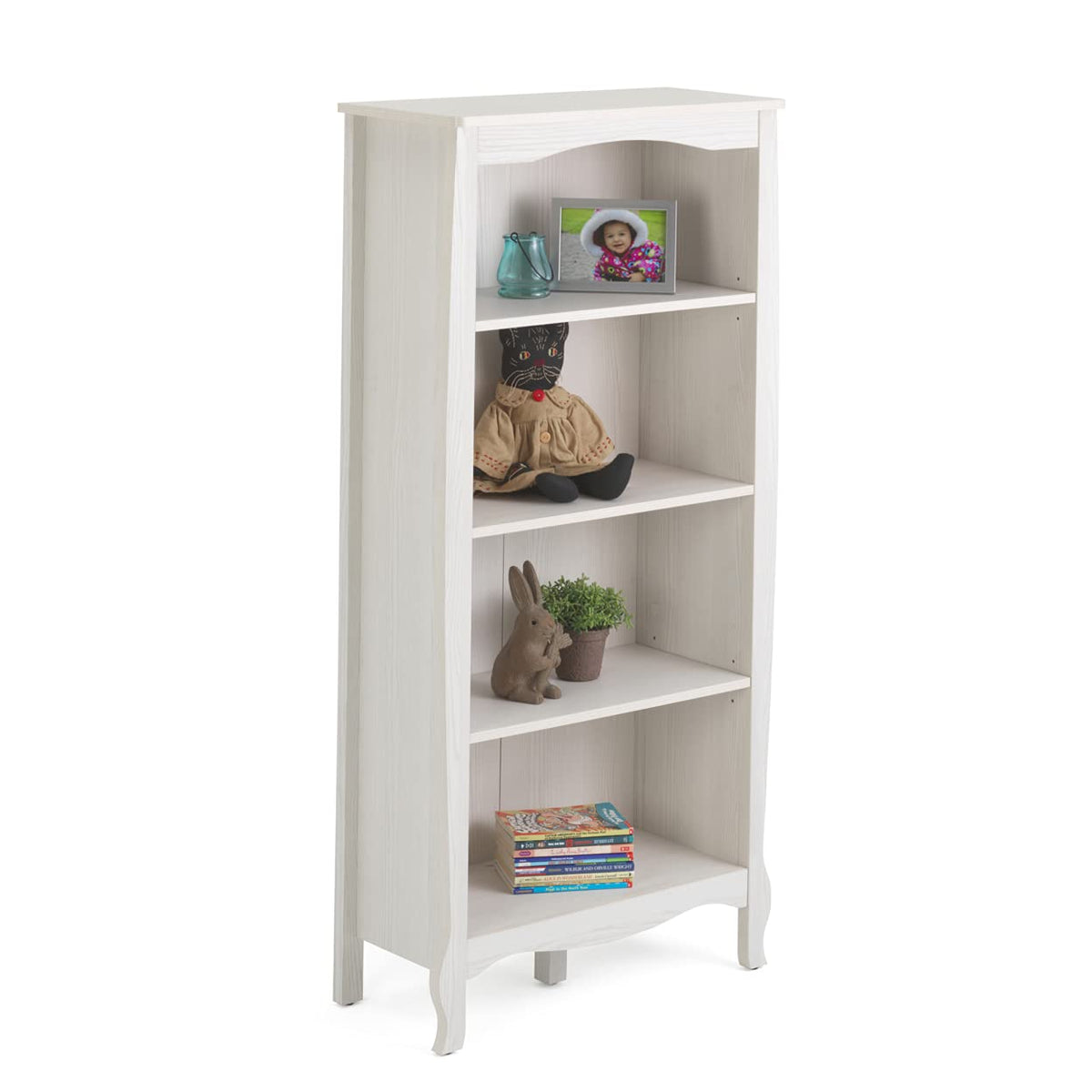 4D Concepts Lindsay Bookcase, Stone White Oak