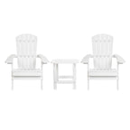 Flash Furniture 2 Pack Commercial All-Weather Poly Resin Folding Adirondack Chair with Side Table