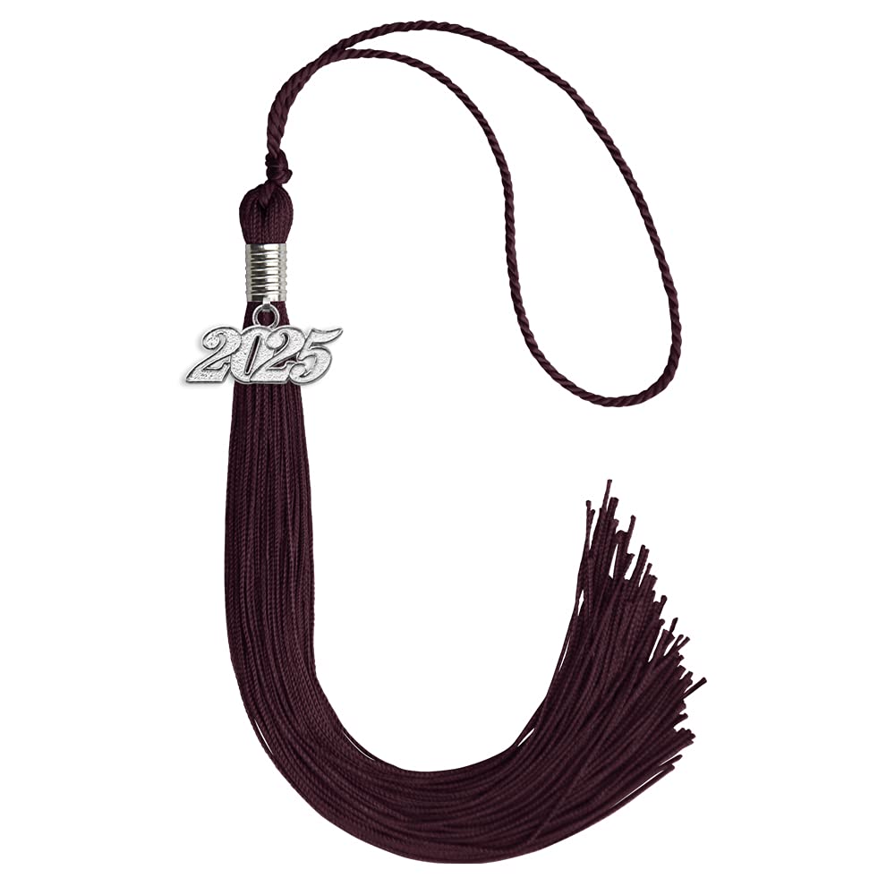 Endea Graduation Single Color Tassel with Silver Date Drop (Maroon, 2025)