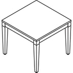 Lorell Mahogany Finish Solid Wood Corner Table