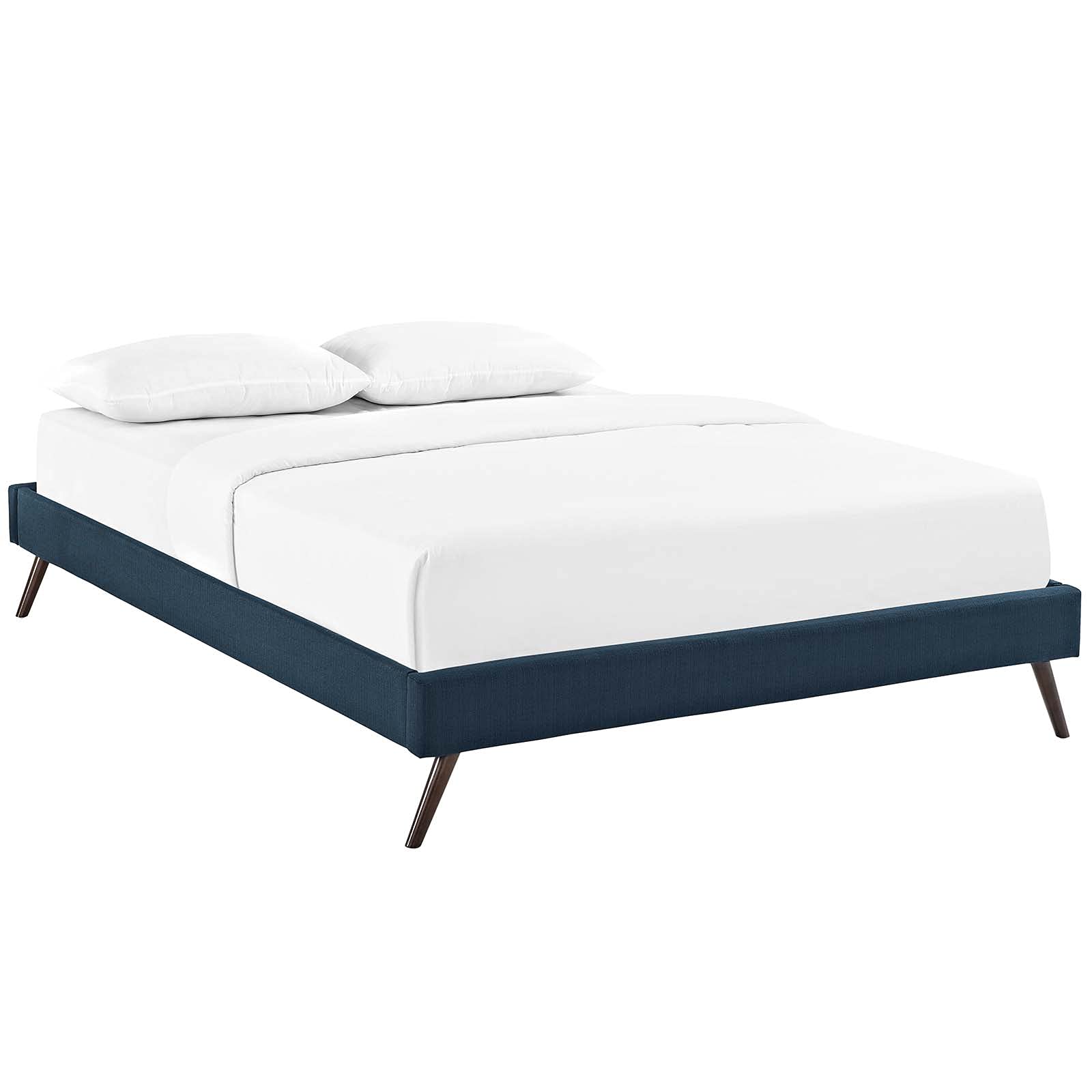 CasaFoyer  Loryn Platform Bed | Solid Wood Frame | Polyester Upholstery | Wooden Slat Support System | No Box Spring Needed | Memory Foam Compatible | Stylish Headboard Options | Ideal for Modern Bedrooms