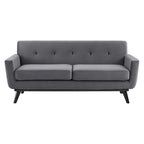 Modway Engage Performance Velvet Loveseat with Gray Finish EEI-5599-GRY