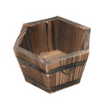 ATORSE Durable Wooden Bucket Pot Flower Planter Barrel Home Patio Garden Outdoor Balcony Office Bar Cafe Decor Supplies #3 S|Out