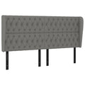 Vidaxl Classic Headboard With Ears In Dark Gray Fabric, Engineered Wood And Solid Larch Construction, Foam-Filled, Suitable For Bed Frames Of 72"X9.1"X46.5"/50.4"