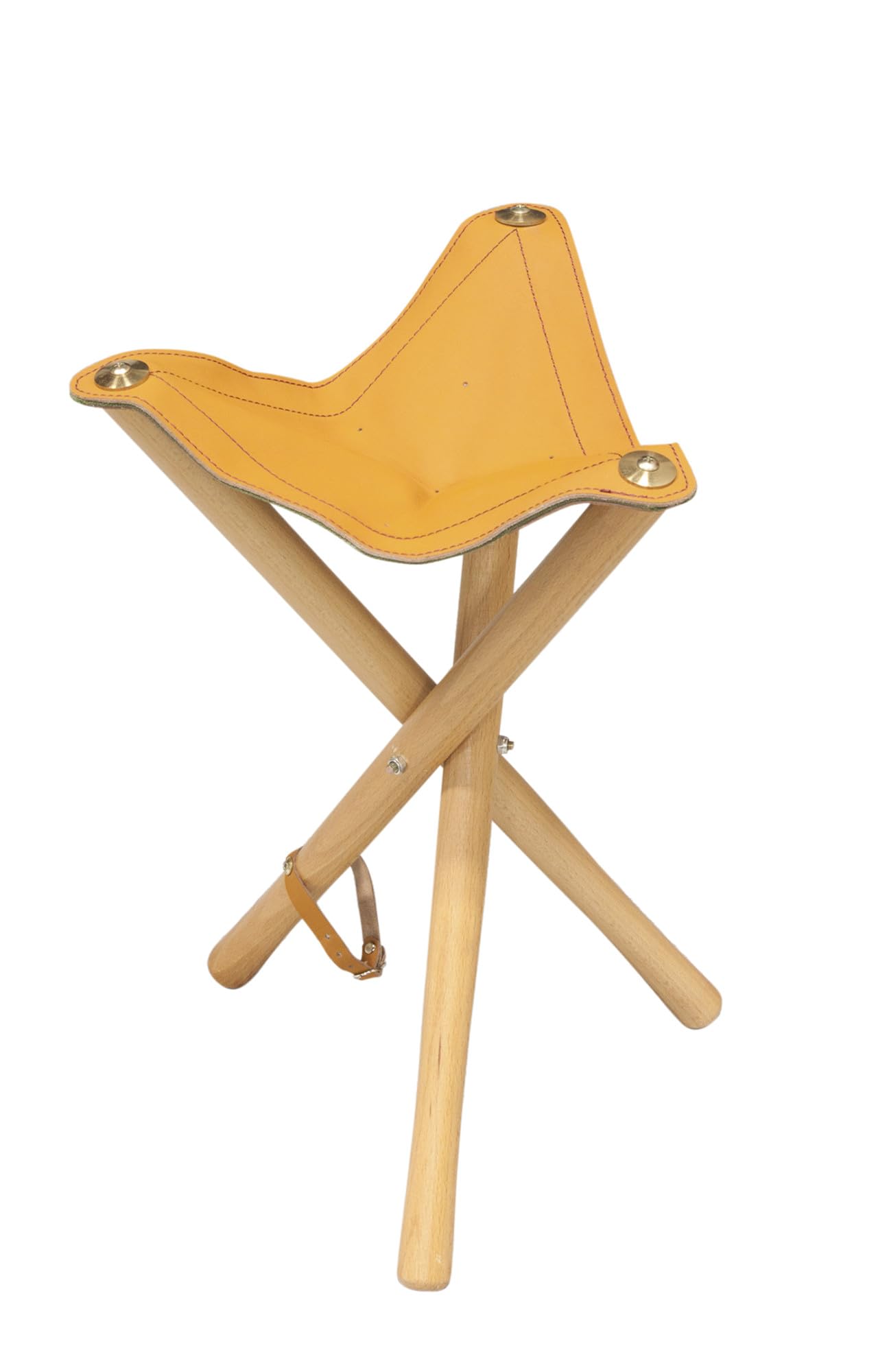 Jack Richeson Traditional Wood Stool, Wood/Leather Seat, 24 Inches