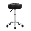 KKTONER Round Rolling Stool Chair PU Leather Height Adjustable Shop Stool Swivel Drafting Work SPA Medical Salon Stools with Whe