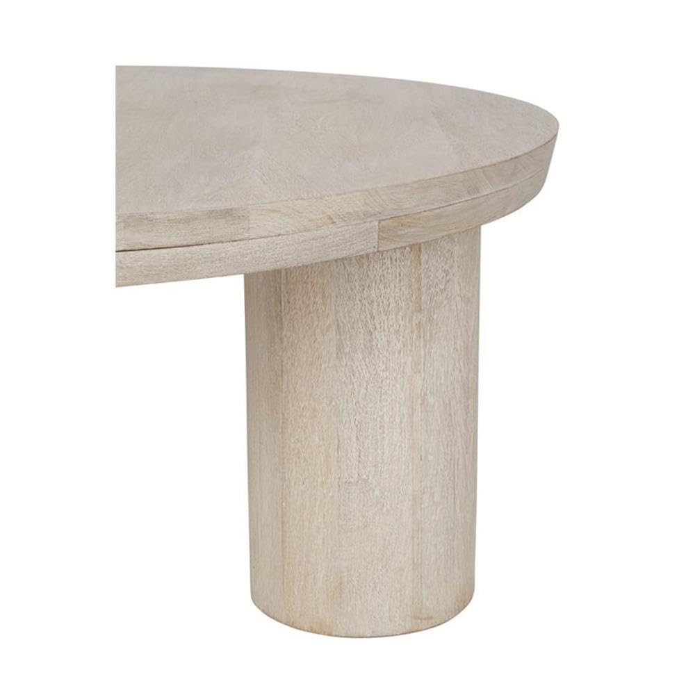 Kosas Home Beau 40X40 Round Mahogany Wood Coffee Table In Sand Brown