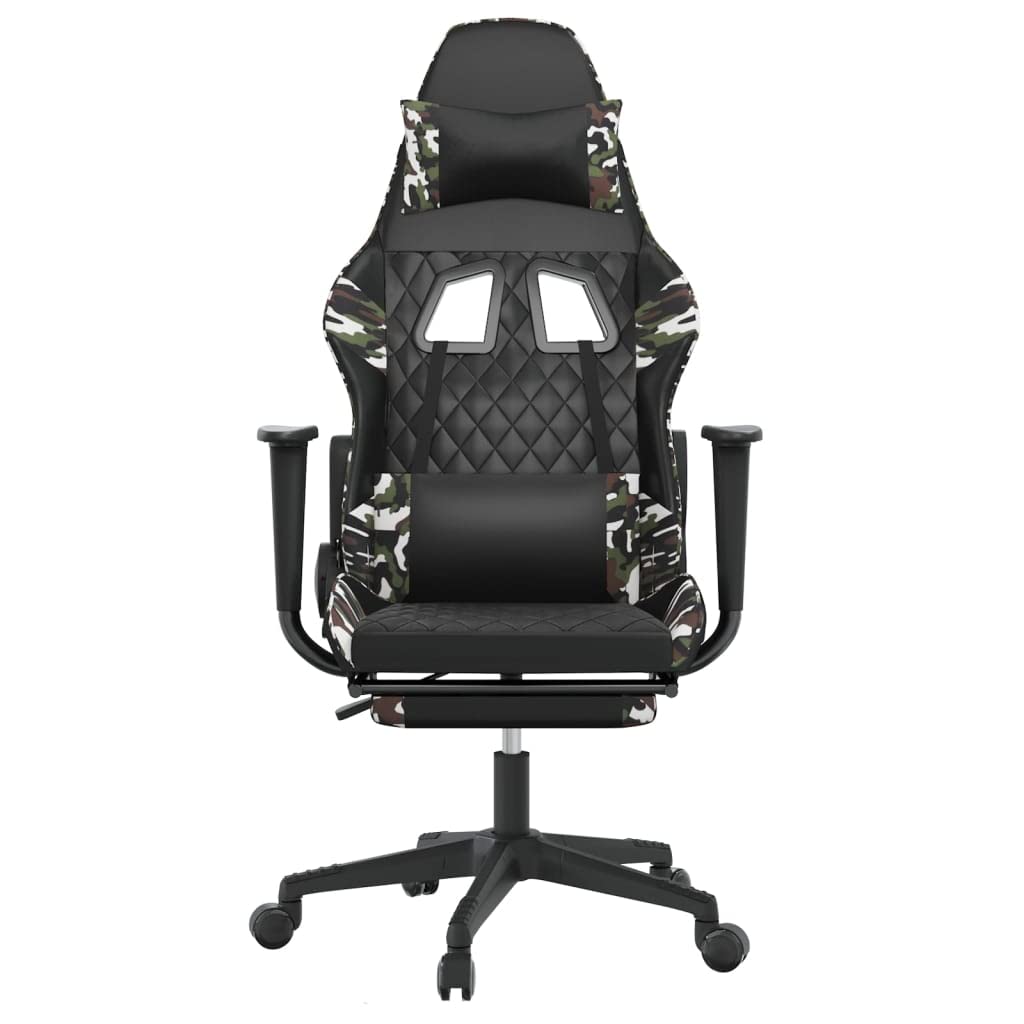 vidaXL Adjustable Gaming Chair with Footrest, White and Pink Faux Leather, Stain-Resistant, Durable Frame, Swivel Gaming Chair, Easy Assembly