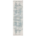 SAFAVIEH Madison Collection Runner Rug - 23 x 8, Teal & Ivory, Snowflake Medallion Distressed Design, Non-Shedding & Easy Care