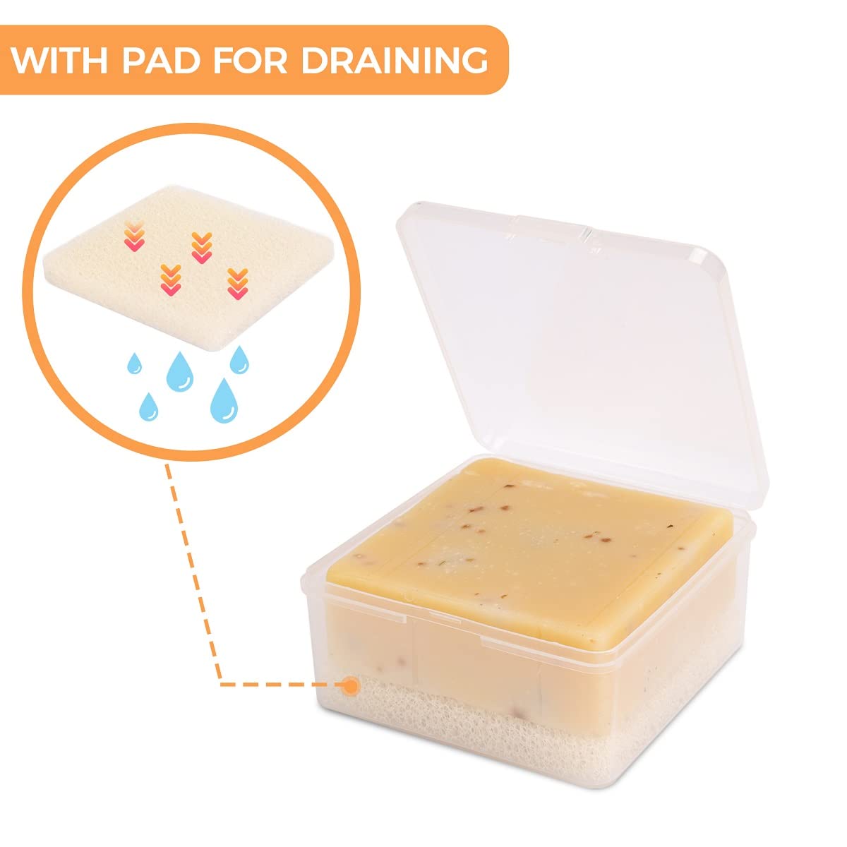 Travel Soap Dish, Soap Box Case With Bar Soap Saver Pad Portable Soap Rest For Bathroom Shower Home Outdoor Gym Fitness Vonpri (