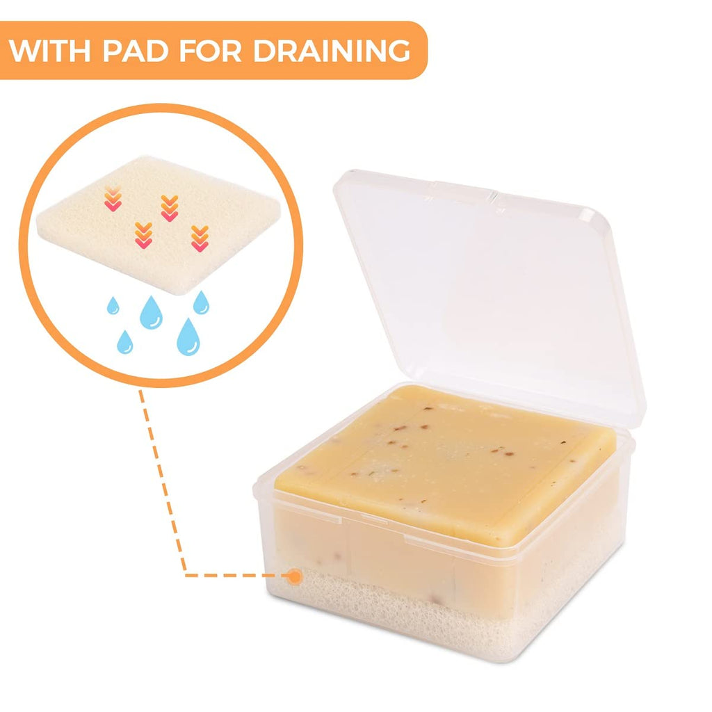 Travel Soap Dish, Soap Box Case With Bar Soap Saver Pad Portable Soap Rest For Bathroom Shower Home Outdoor Gym Fitness Vonpri (