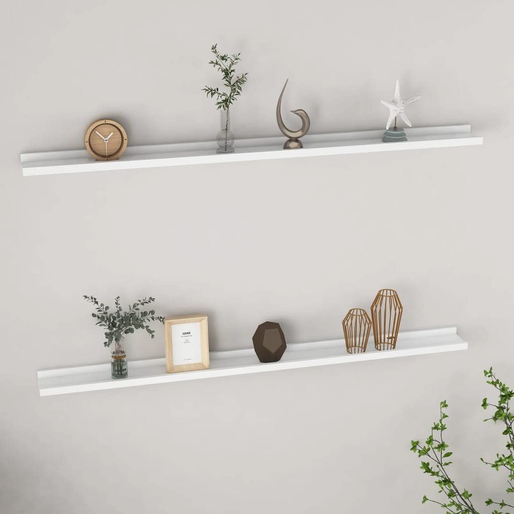 vidaXL White Wall Shelves 2 pcs