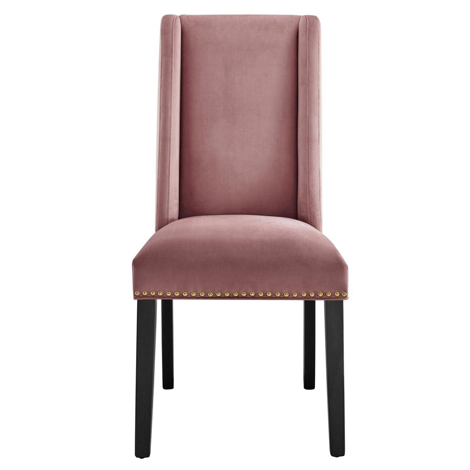 Modway Baron 19.5&Quot; Modern Velvet Dining Chairs In Rose Pink/Black (Set Of 2)