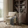 48 Silver Artificial Manzanita Tree In Silver Planter Pot