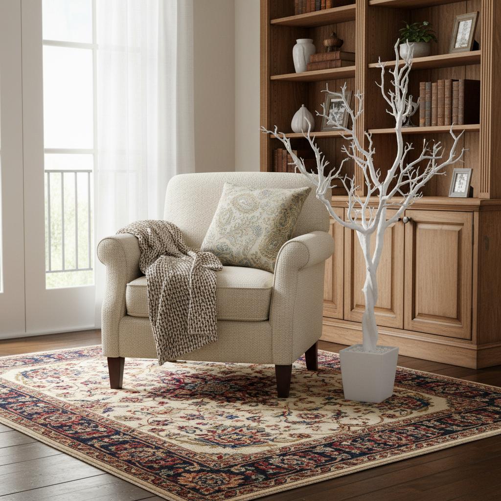 48 White Artificial Manzanita Tree In White Planter Pot