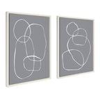 Sylvie Gray Going in Circles Framed Canvas Set by Teju Reval of SnazzyHues