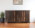 72 Dark Brown Solid Wood Live Edge Sideboard with Six Doors