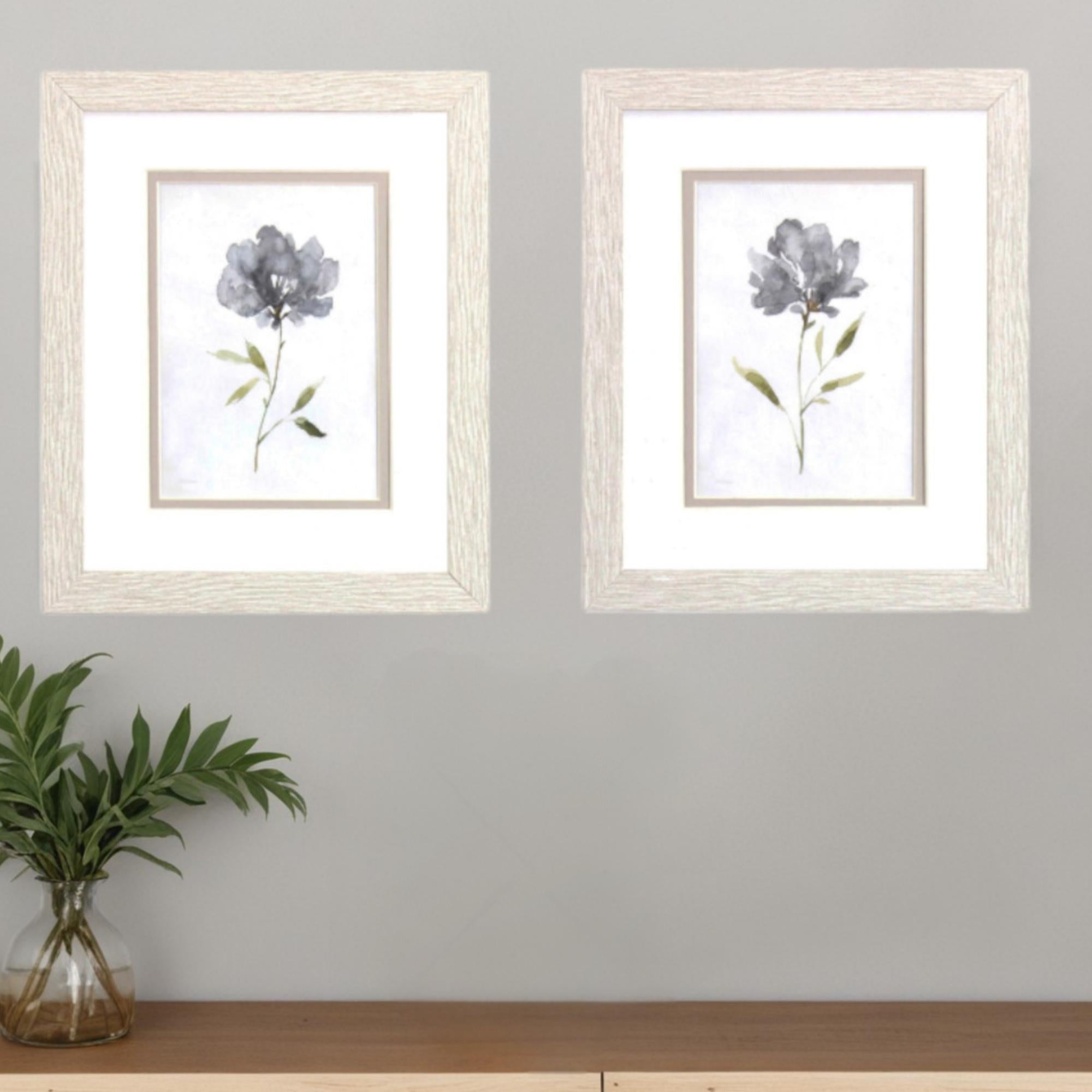 Set Of Two Botanical Beauty White Framed Print Wall Art