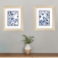Set Of Two Indigo Song Gold Framed Print Wall Art