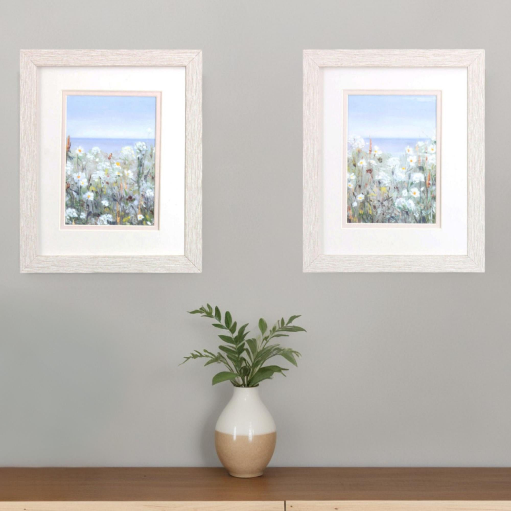 Set Of Two Wild Sea Breeze White Framed Print Wall Art